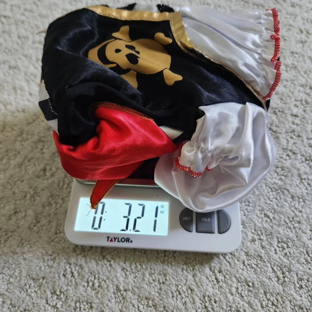Pirate Girl Costume Dress Black Red White Gold Size 3-4 Years